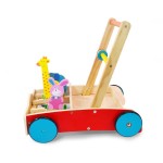 Premergator / Antemergator Animal Car din lemn cu animale saltarete si roti silentioase 